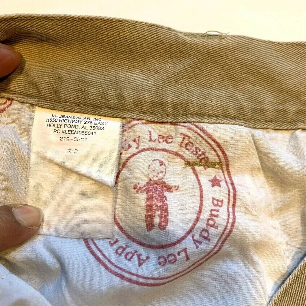 Vintage Lee Dungarees Cargo Shorts Mens 32x11 Longer‎ Length Heavyweight Khaki